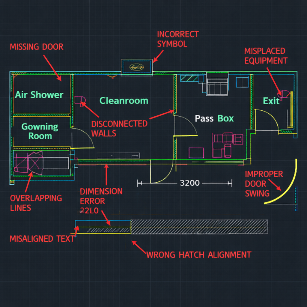 cleanroom design autocad errors-1